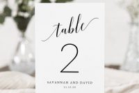 Wedding Table Number Cards Template, Printable Table Numbers, Table Number  Wedding, Wedding Table Numbers, Wedding Table Signs, Sav-021 regarding Table Number Cards Template