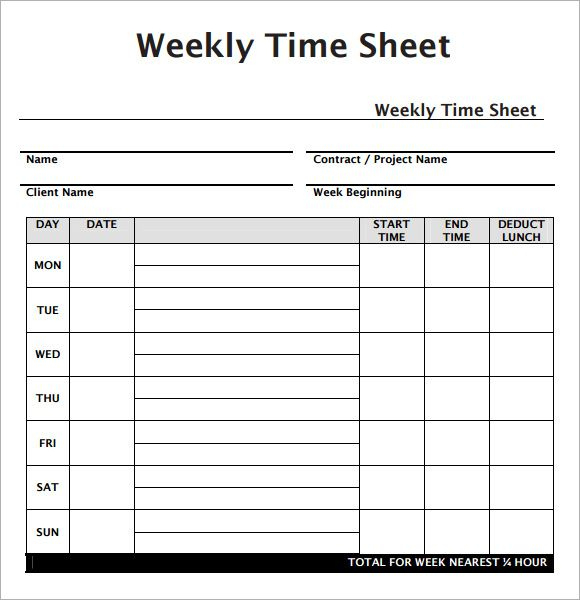 Weekly Employee Timesheet Template | Timesheet Template pertaining to Weekly Time Card Template Free