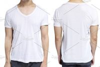 White Blank V-Neck T-Shirt Templatecharnsitr On in Blank V Neck T Shirt Template