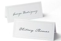 White Pearl Border Printable Place Cards with Imprintable Place Cards Template