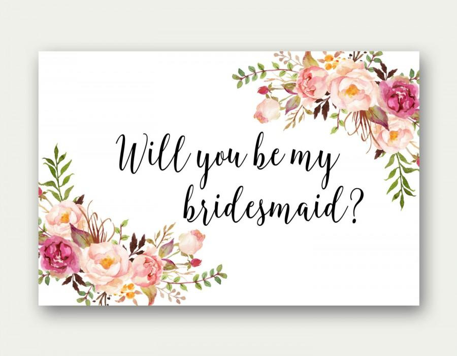 Will You Be My Bridesmaid, Printable Bridesmaid Card with Will You Be My Bridesmaid Card Template