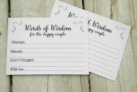 Words Of Wisdom Marriage Advice Cards – Printable, Instant inside Marriage Advice Cards Templates