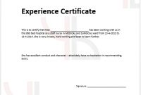 Work Experience Certificate Templates – (4 Free Templates with Template Of Experience Certificate