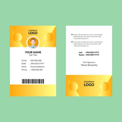Yellow Id Card Template - Download Free Vectors, Clipart inside Template For Id Card Free Download