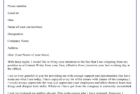 10+ Free Resignation Letter Template – Pdf, Word [Doc.] with Resignation Letter Template Pdf