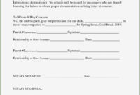 14 Outstanding Free Child Travel Consent Form Template with Notarized Letter Template For Child Travel