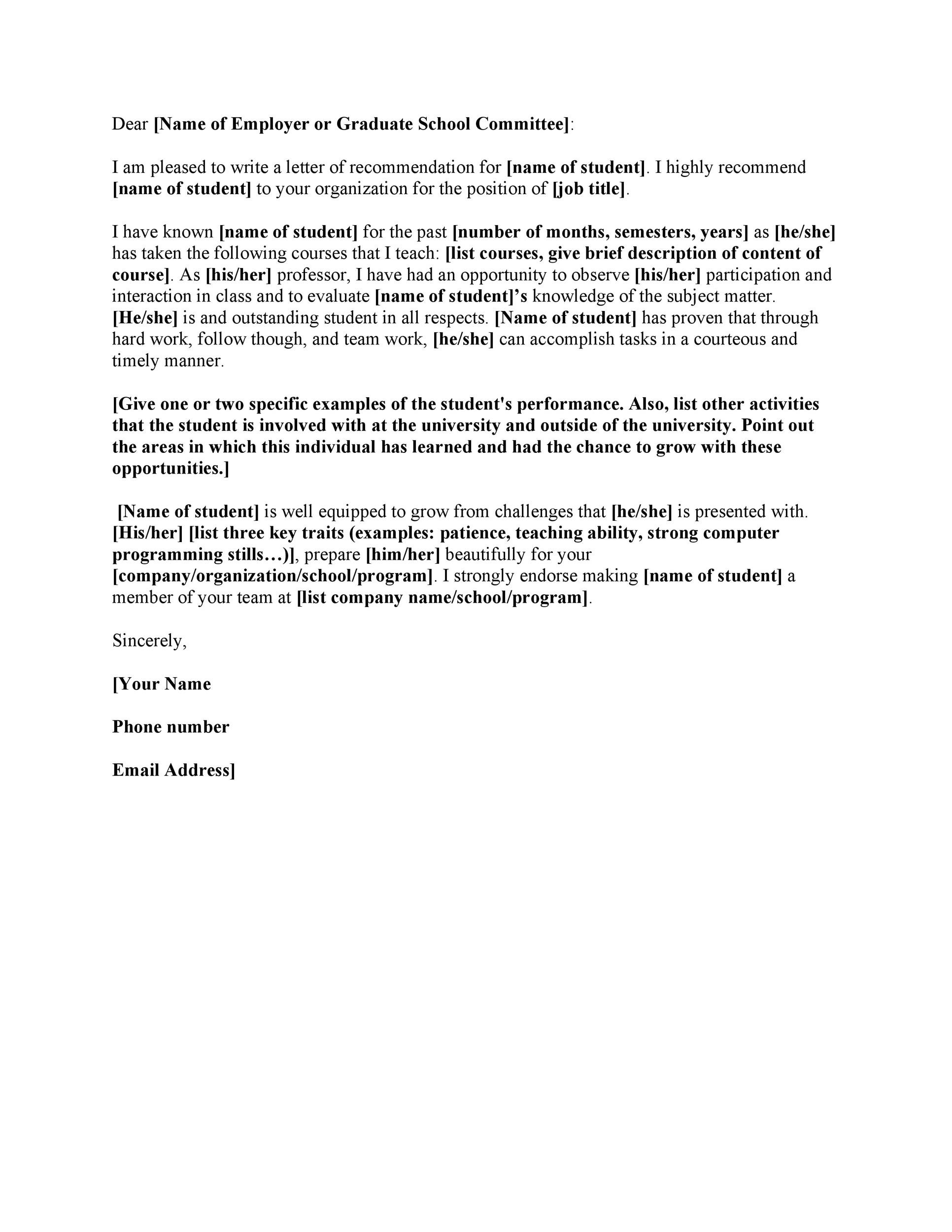 43 Free Letter Of Recommendation Templates &amp; Samples with Letter Of Recommendation Request Template
