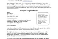 50 Best Credit Dispute Letters Templates [Free] ᐅ Templatelab within Dispute Letter To Creditor Template