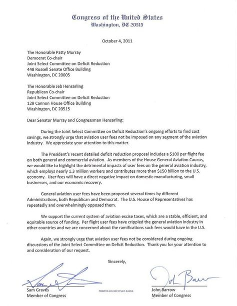 Letter To Congressman Template 11  Professional Templates Ideas