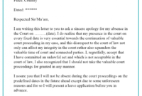 Apology Letter Template To Court – Format, Sample & Example with regard to Letter To A Judge Template
