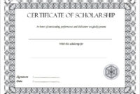 Certificate Of Scholarship 3 intended for Scholarship Award Letter Template