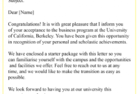 College Acceptance Letter Template - Format, Sample &amp; Examples with College Acceptance Letter Template