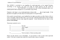 Delaware Notice Of Default In Payment Of Rent As Warning for Notice Of Default Letter Template