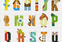 Disney Character Alphabet Patternstitchandasong throughout Hama Bead Letter Templates