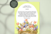 Easter Bunny Letter Template, Printable Bunny Letter, Kids inside Letter To Easter Bunny Template