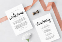 Editable Wedding Welcome Note & Itinerary Set, Printable for Wedding Welcome Letter Template