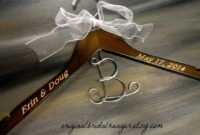 Elegant Bridal Hanger Monogram Wire Letter Engraved Names for Wire Hanger Letter Template