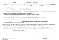 Fillable Petition For Letters Of Administration Printable for Probate Valuation Letter Template