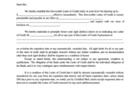 Form Si-6 - Sample Self-Insurers Irrevocable Letter Of throughout Letter Of Credit Draft Template