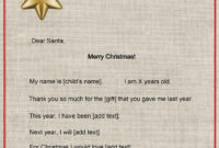 Free Letter To Santa in Free Letters From Santa Template