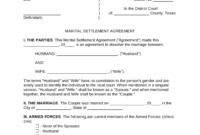 Free Texas Marital Settlement Agreement – Word | Pdf – Eforms with regard to Settlement Agreement Letter Template