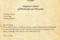 Harry Potter Brief Vorlage Erstaunlich Harry Potter throughout Harry Potter Letter Template