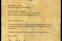 Harry'S Official Hogwarts Acceptance Letter Is Being Put with Harry Potter Letter Template