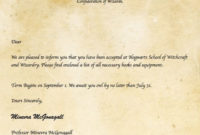 Hogwarts Letter Template Blank The Story Of Hogwarts for Harry Potter Acceptance Letter Template