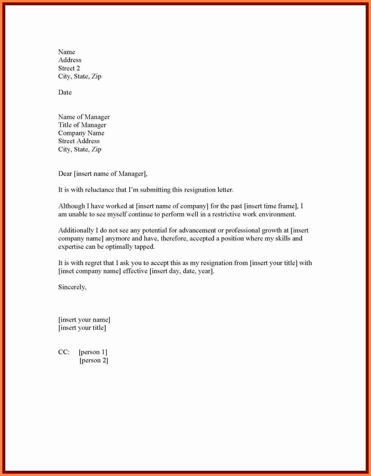 I Quit Letter Template Examples | Letter Template Collection pertaining to Template For Resignation Letter Singapore