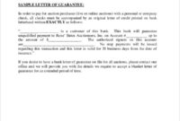 Letter Of Guarantee Sample – Letter inside Letter Of Guarantee Template