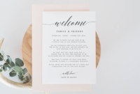 Modern Calligraphy Welcome Wedding Letter Template Welcome inside Wedding Welcome Letter Template