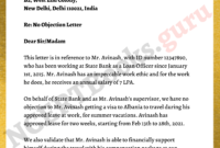 No Objection Letter Format, Template | How To Write A Noc intended for Letter Of Objection Template