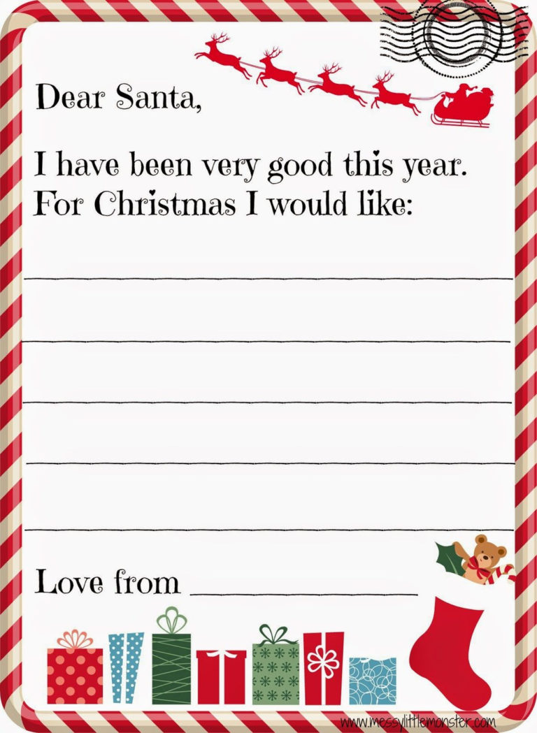 Printable Santa Letter For Kids | Fun Christmas Activities for ...