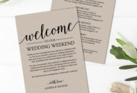 Rustic Wedding Itinerary Template / Printable Wedding for Welcome Bag Letter Template
