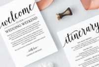 Rustic Wedding Itinerary Template / Printable Wedding throughout Welcome Bag Letter Template