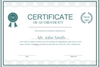 Sample Certificate: Printable Certificate Of Authenticity intended for Letter Of Authenticity Template