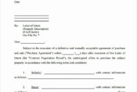 Simple Letter Of Intent To Purchase Property New Sample for Letter Of Intent For Real Estate Purchase Template
