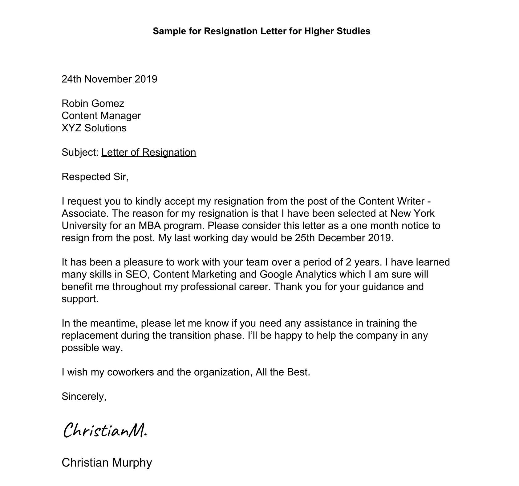 Singapore Resignation Letter Sample / Director Resignation with Template For Resignation Letter Singapore