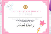 Tooth Fairy Printable Certificate Tooth Fairy Letter Tooth for Tooth Fairy Letter Template