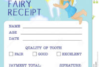 Tooth Fairy Receipt Certificate Design Stock Vector for Tooth Fairy Letter Template