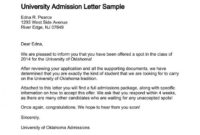 University Acceptance Letter Sample New Letter Of regarding College Acceptance Letter Template
