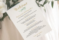 Welcome Wedding Itinerary Welcome Letter Note Template intended for Wedding Welcome Letter Template